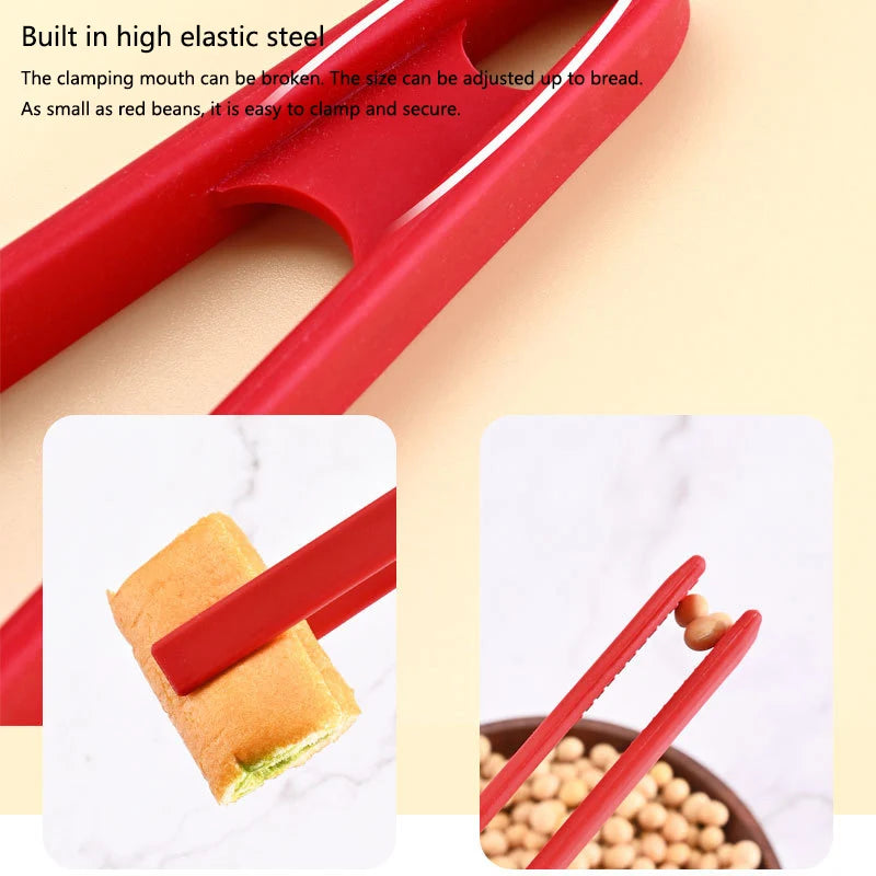 Silicone Anti-Slip Food Tongs – Heat Resistant BBQ & Kitchen Clip (22cm)