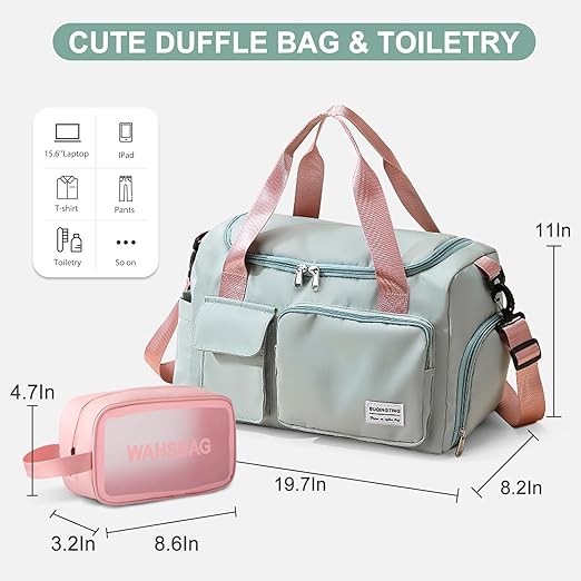 Small Gym Bag for Women – Travel Duffle with Shoe Compartment - Urbizia