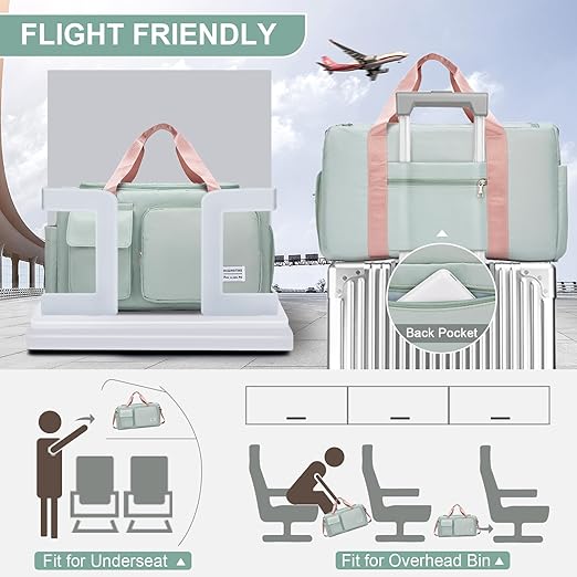 Small Gym Bag for Women – Travel Duffle with Shoe Compartment - Urbizia