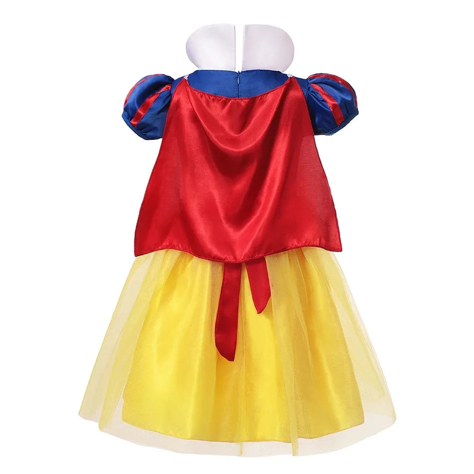 Snow White Princess Dress for Girls – Halloween, Party & Cosplay Costume with Cloak