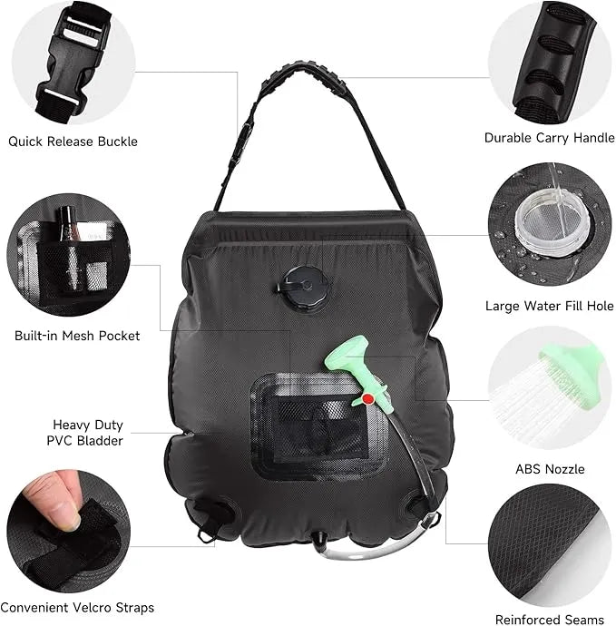 Solar Heating Portable Camping Shower Bag - Urbizia
