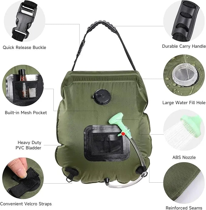 Solar Heating Portable Camping Shower Bag - Urbizia