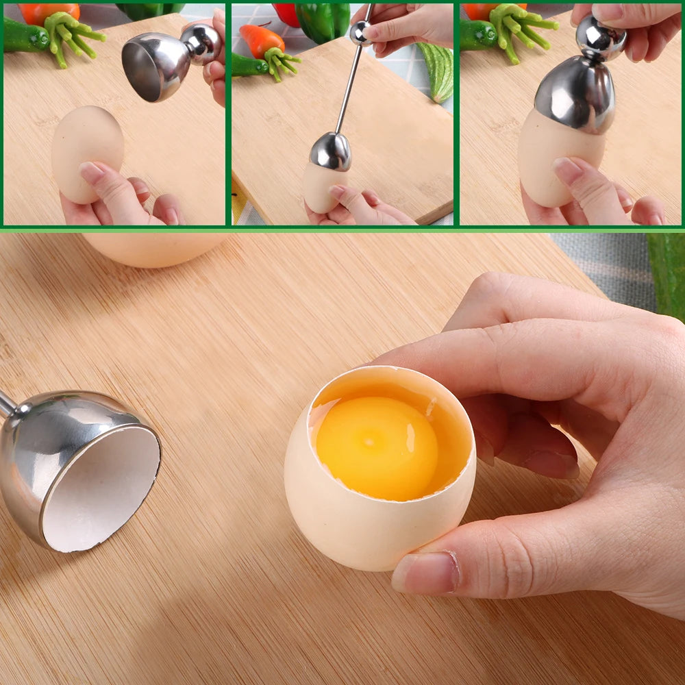 Stainless Steel Egg Topper – Egg Shell Opener for Raw & Boiled Eggs