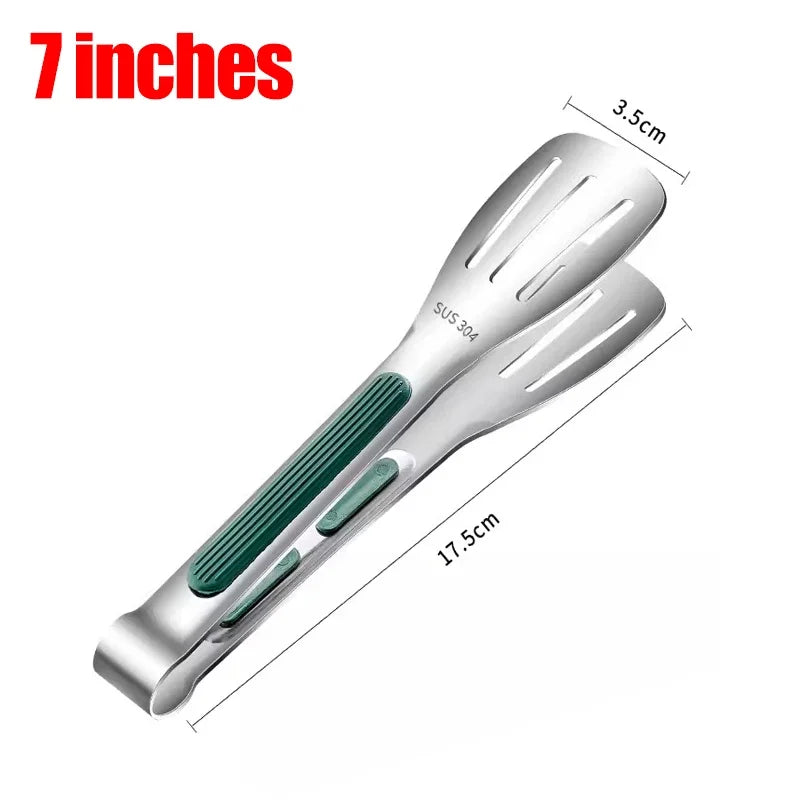 Stainless Steel Food Tongs – Non-Slip BBQ, Salad & Cooking Clip