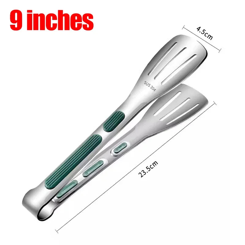 Stainless Steel Food Tongs – Non-Slip BBQ, Salad & Cooking Clip