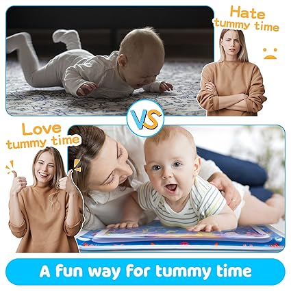 Tummy Time Water Mat – Inflatable Baby Play Mat for 3–12 Months - Urbizia