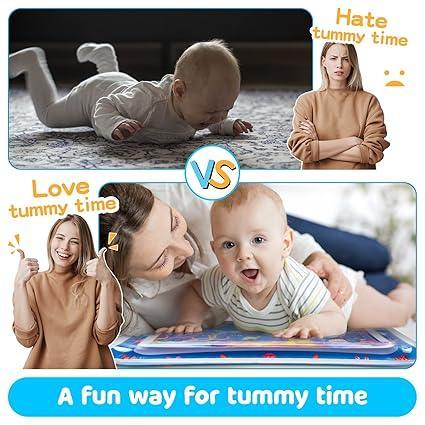 Tummy Time Water Mat – Inflatable Baby Play Mat for 3–12 Months - Urbizia