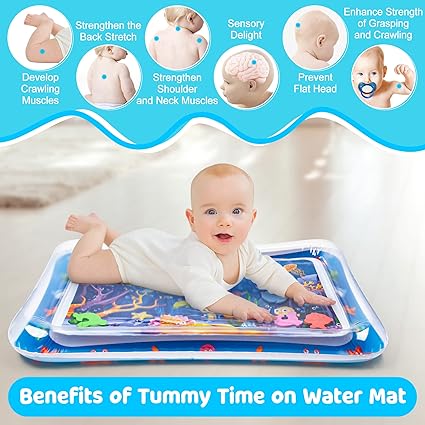 Tummy Time Water Mat – Inflatable Baby Play Mat for 3–12 Months - Urbizia