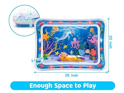 Tummy Time Water Mat – Inflatable Baby Play Mat for 3–12 Months - Urbizia