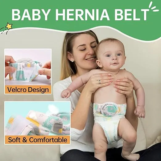 Umbilical Hernia Belt Baby – Adjustable Navel Band with 4 Hernia Packs (Large) - Urbizia