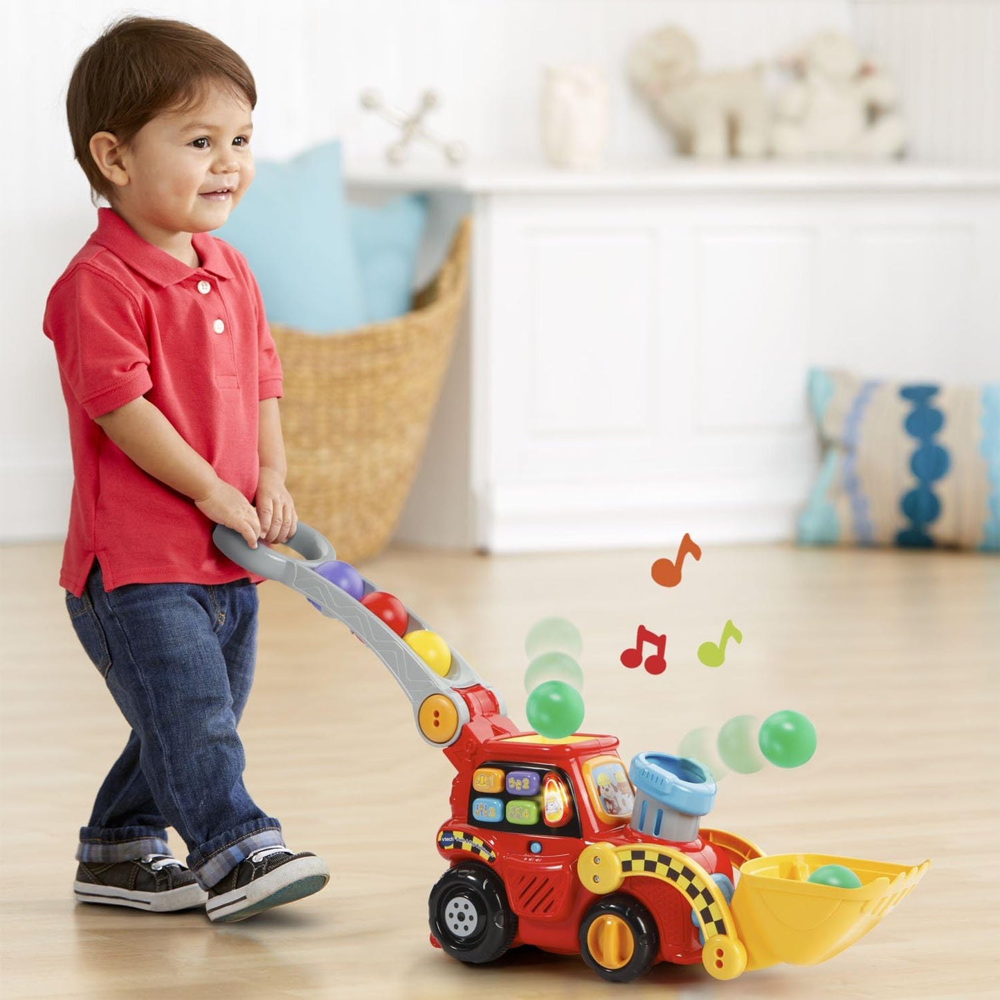 VTech Pop-a-Balls Push and Pop Bulldozer – Interactive Toddler Push Toy - Urbizia