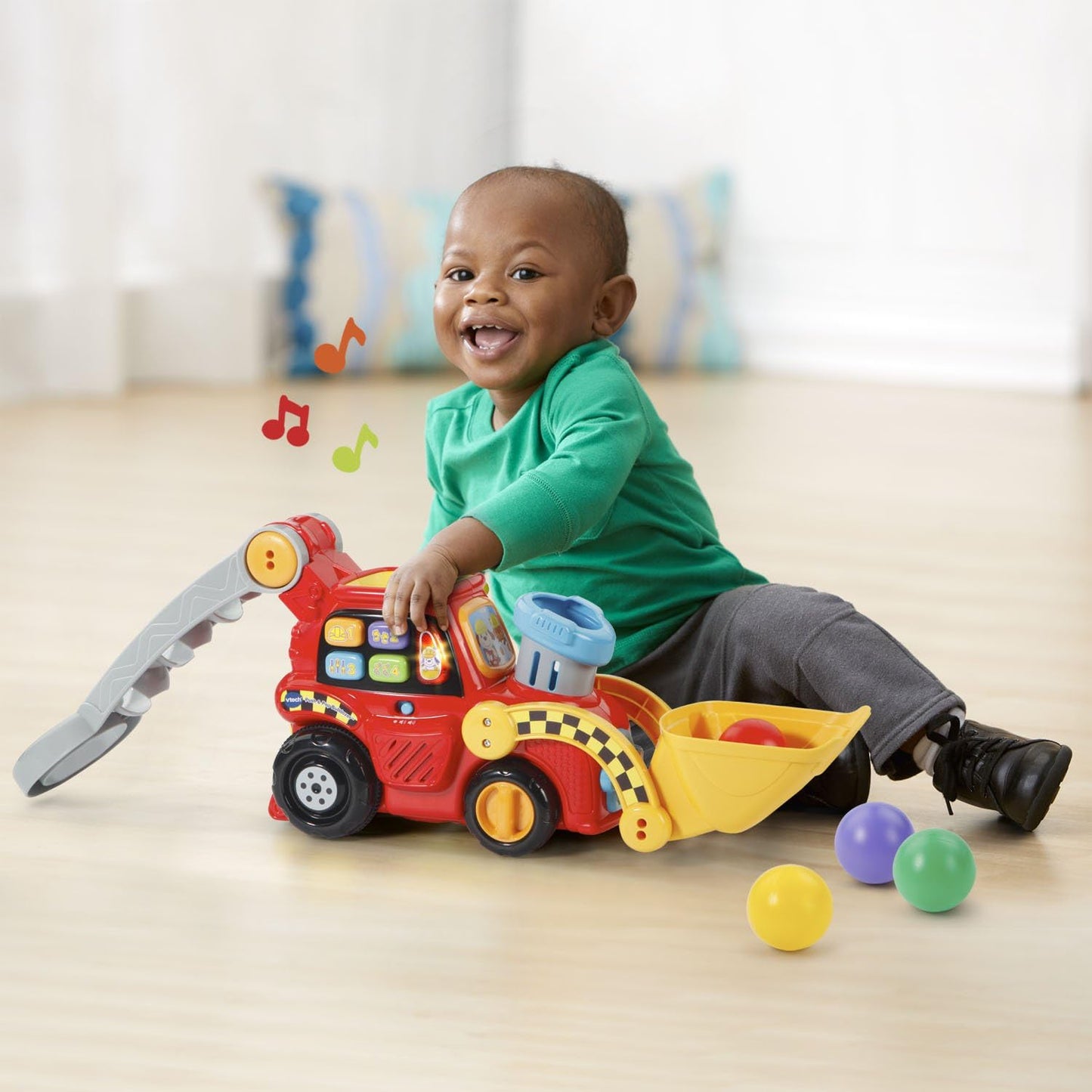 VTech Pop-a-Balls Push and Pop Bulldozer – Interactive Toddler Push Toy - Urbizia