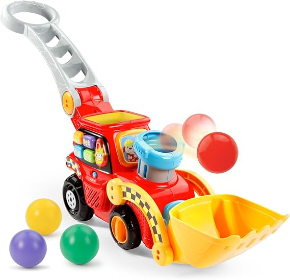 VTech Pop-a-Balls Push and Pop Bulldozer – Interactive Toddler Push Toy - Urbizia
