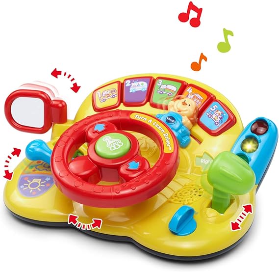 VTech Turn and Learn Driver – Interactive Steering Wheel Toy for Toddlers - Urbizia