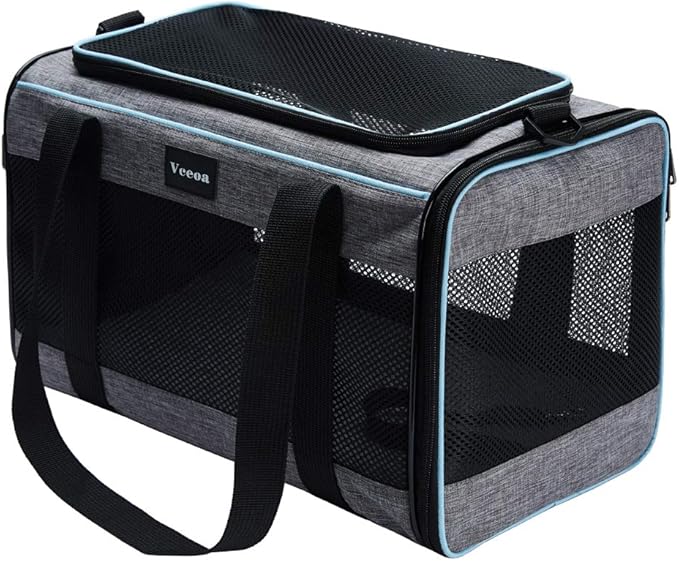 Vceoa Soft-Sided Pet Carrier – Cat & Dog Travel Bag for Pets up to 16 lbs, 17.5 x 11 x 11 in - Urbizia