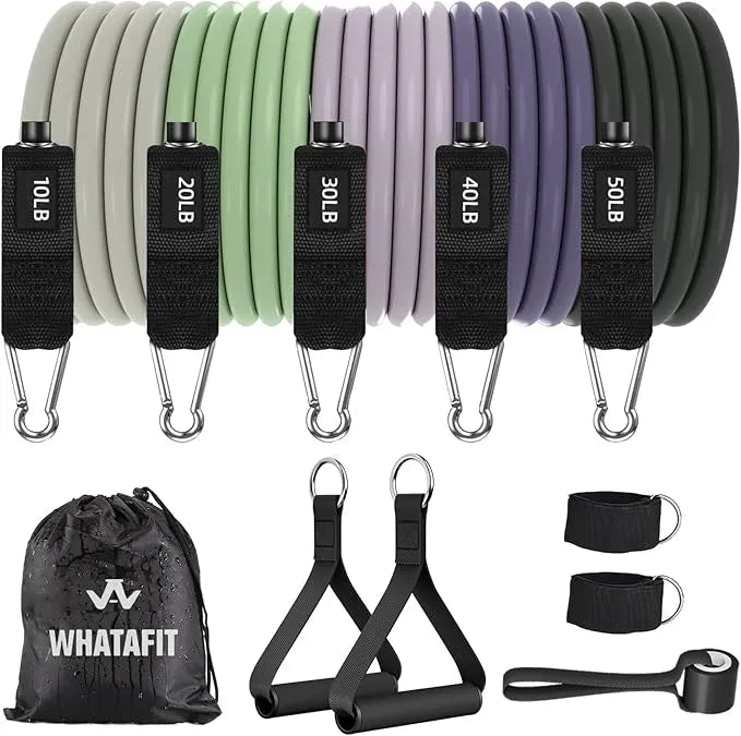 WHATAFIT Resistance Bands with Handles – Chartreuse - Urbizia