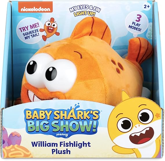 WowWee Baby Shark William Fishlight Plush – Musical Kids Flashlight Toy - Urbizia
