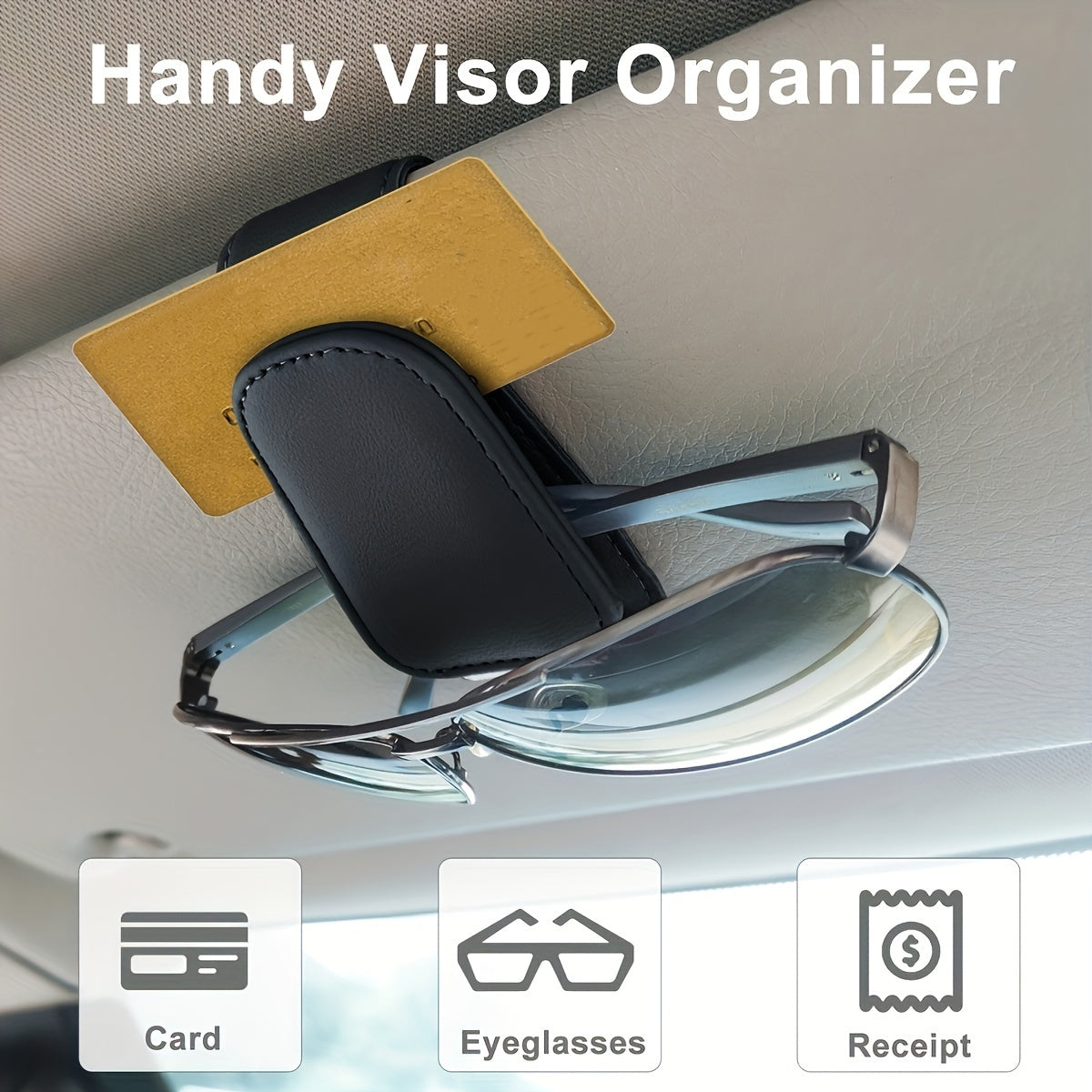 Magnetic Eyeglasses Hanger – PU Leather Car Sun Visor Clip - Urbizia