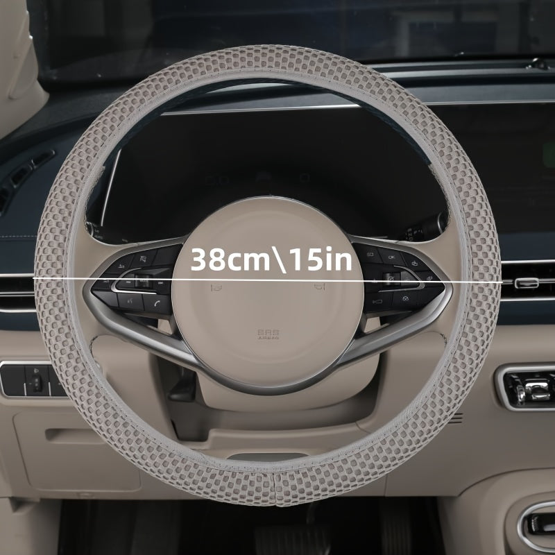 Non-Slip Ice Silk Steering Wheel Cover – Breathable & Stretch Fit - Urbizia