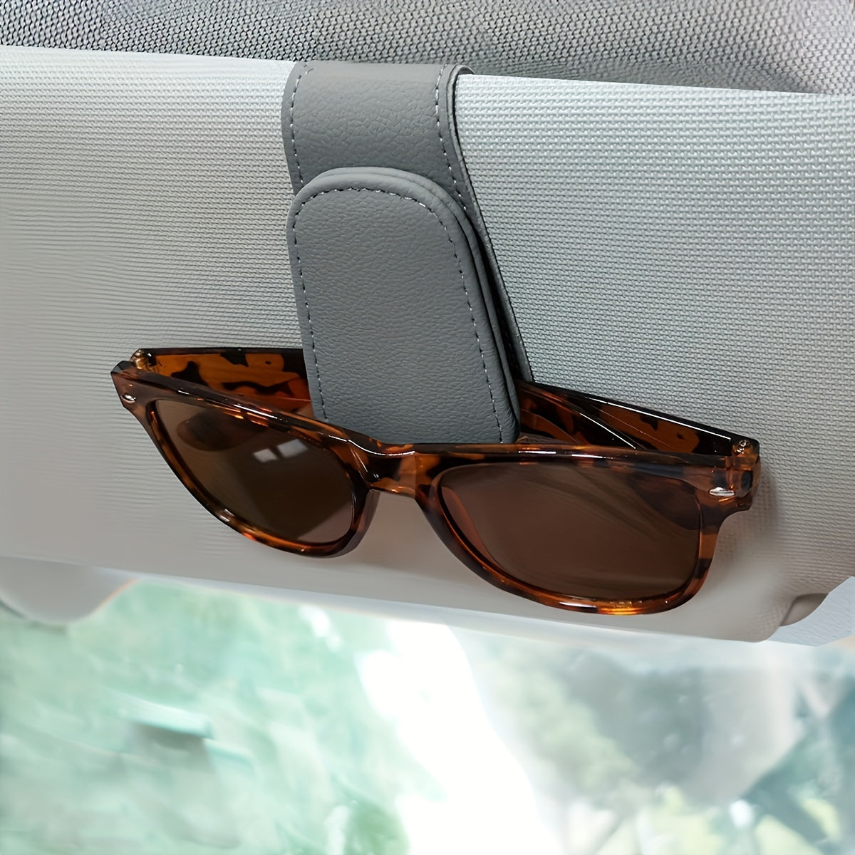 Magnetic Eyeglasses Hanger – PU Leather Car Sun Visor Clip - Urbizia
