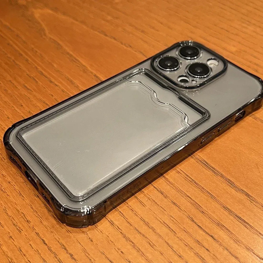 iPhone Transparent Card Bag Holder – Shockproof Case