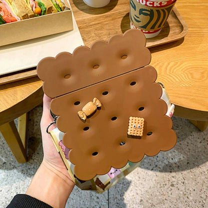 Girl Heart Square Biscuit with Portable Straw Cup