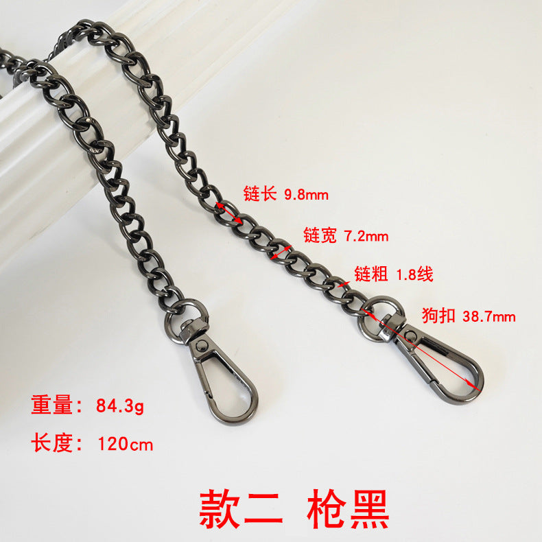 Metal Chain Bag Strap with Woven Shoulder Strap for DIY