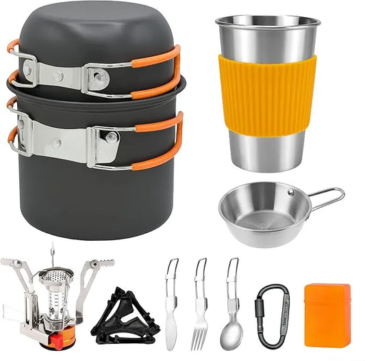 10Pcs Camping Cookware Mess Kit - Urbizia
