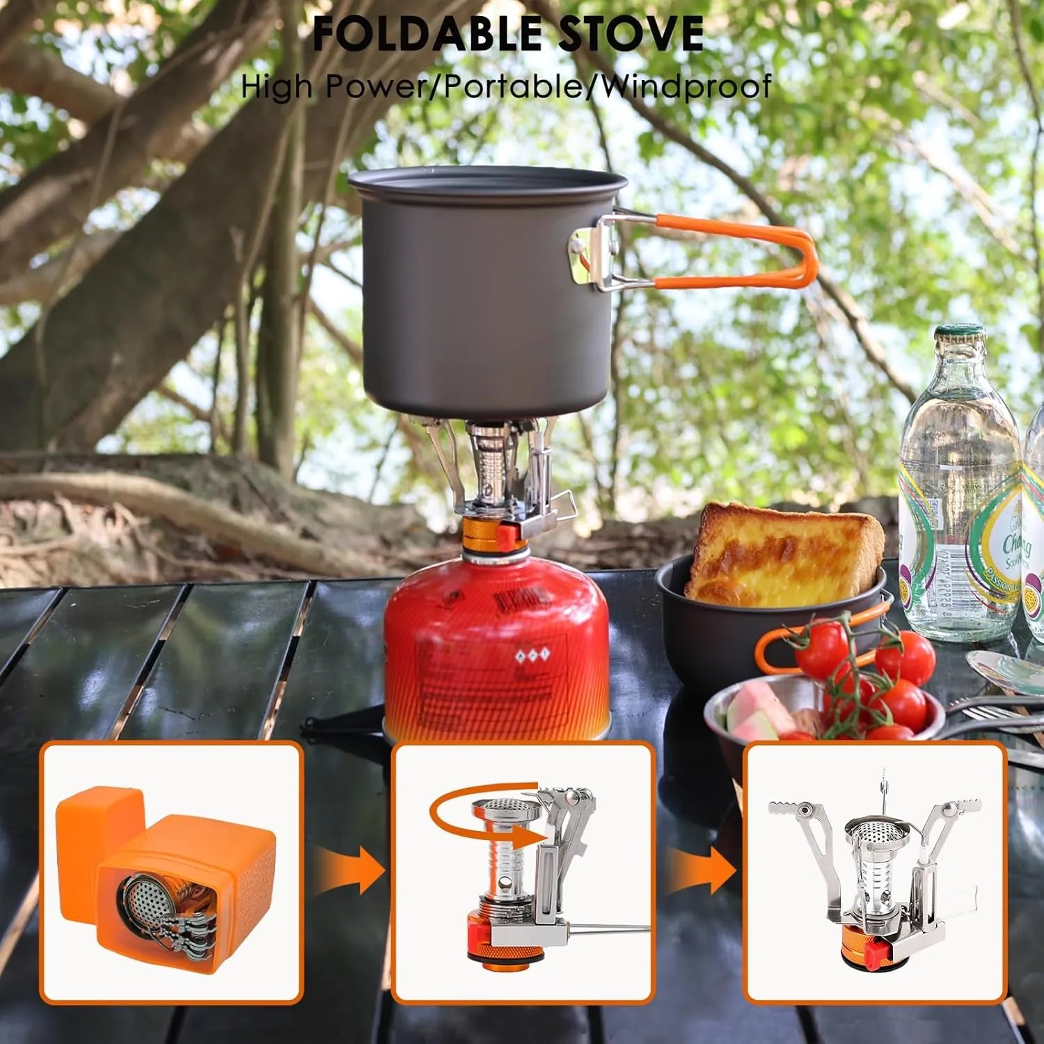 10Pcs Camping Cookware Mess Kit - Urbizia