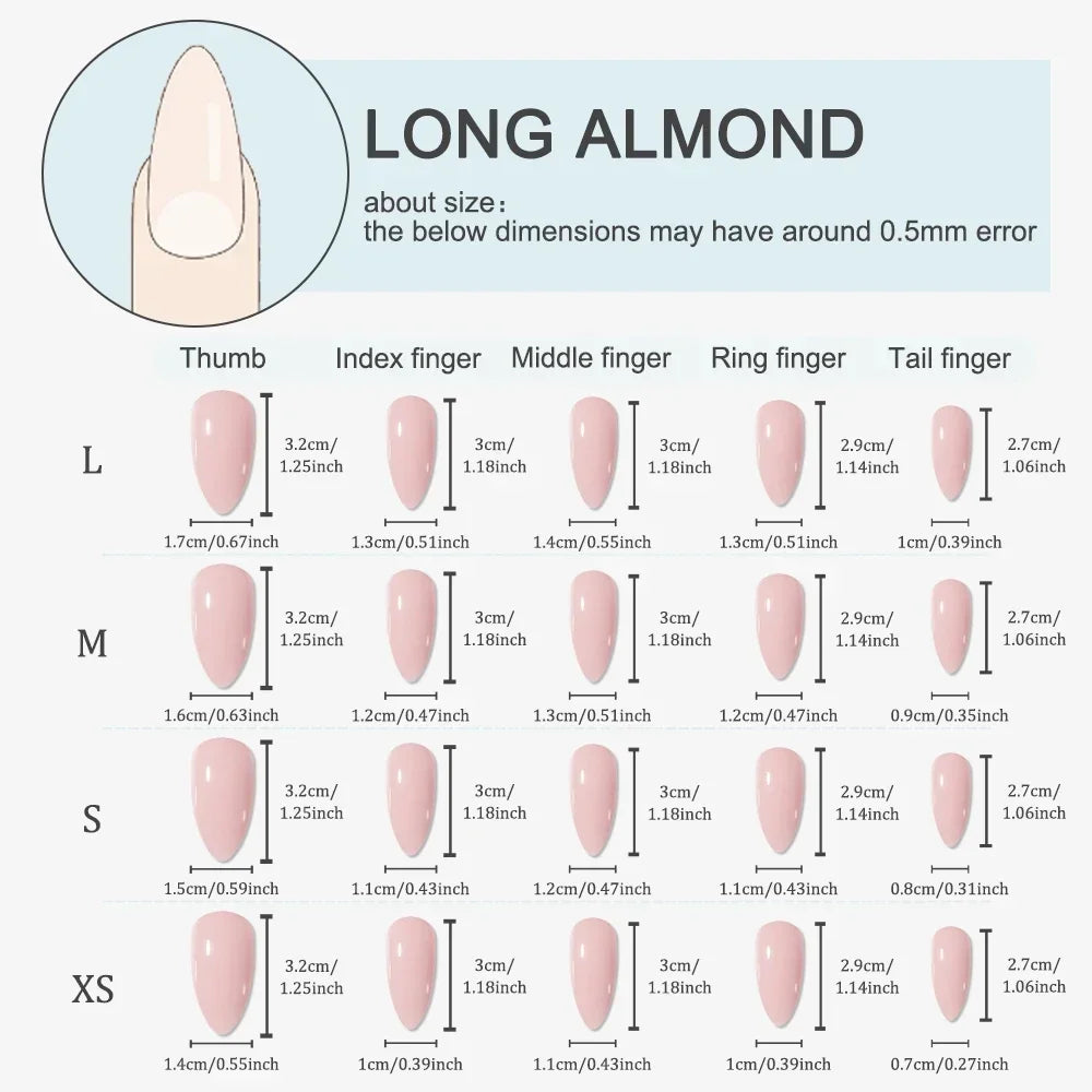 10Pcs Halloween Goth Bone Press-on Nails – Glossy Long Almond Full Cover False Nail Design for Women & Girls