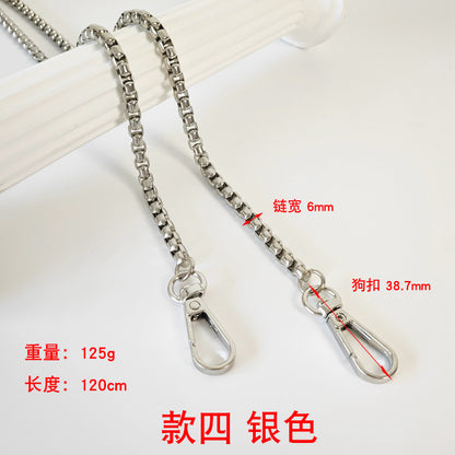 Metal Chain Bag Strap with Woven Shoulder Strap for DIY