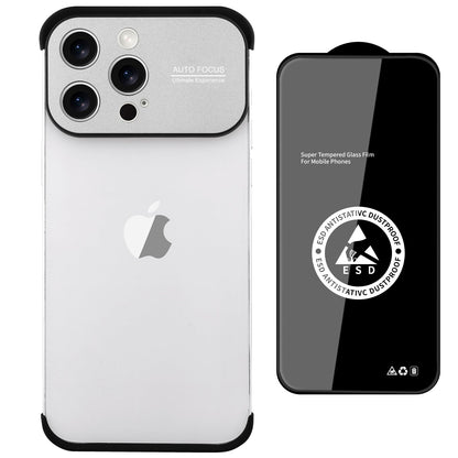 aidvaia Frameless Phone Case Compatible with iPhone 13 Pro CaseAluminium Large Window Camera Lens ProtectorTPU Silicone Minimalist Protective Case Silver.
