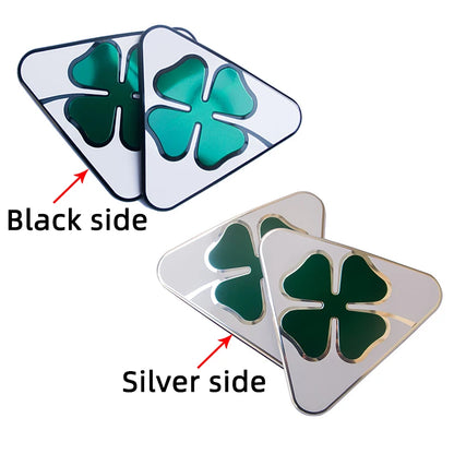 1 Pair Aluminum Four-Leaf Clover Fender Stickers – Car Exterior Decoration for Alfa Romeo Giulia & Stelvio