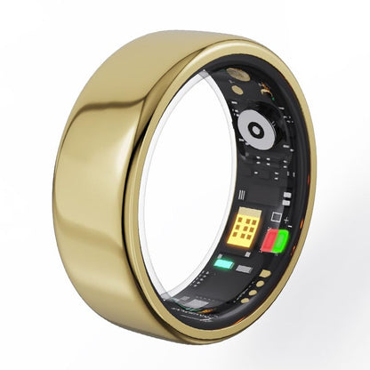 Smart Ring Health TrackerSleep Heart Rate Health Monitor Fitness Tracker Health Rings for Women & Men 7-Day Ultra Long Standby Time IPX8 Water-Resistance (Golden 9)