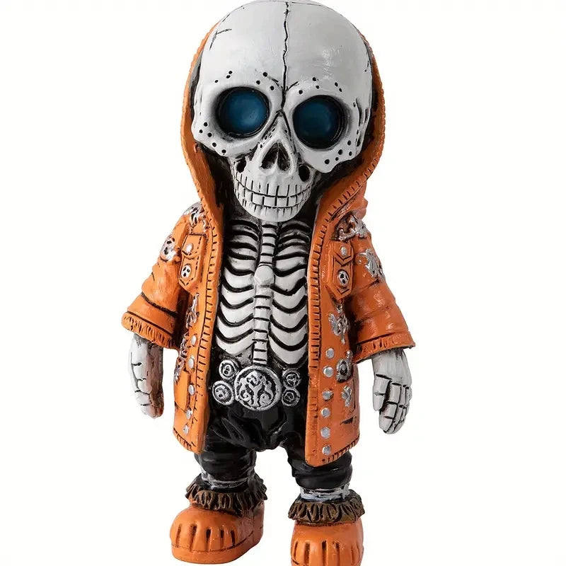 1pc Cool Skeleton Figure – Gothic Skull Statue & Collectible Halloween Decoration for Home, Office & Room