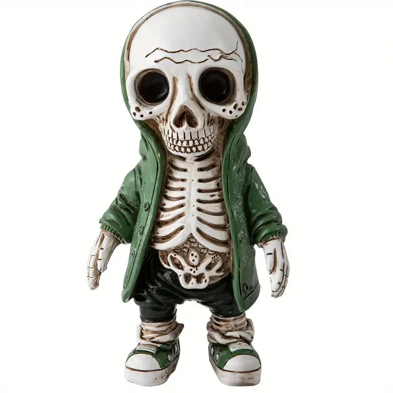 1pc Cool Skeleton Figure – Gothic Skull Statue & Collectible Halloween Decoration for Home, Office & Room