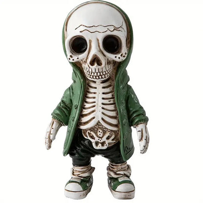 1pc Cool Skeleton Figure – Gothic Skull Statue & Collectible Halloween Decoration for Home, Office & Room