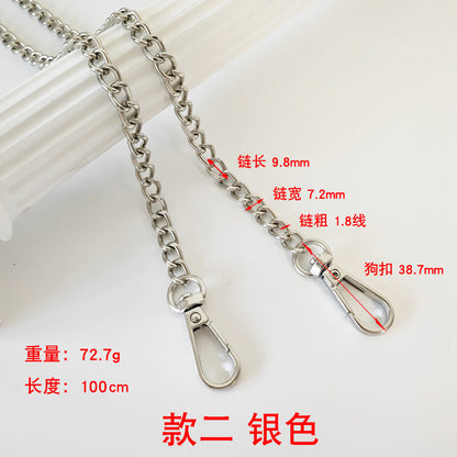 Metal Chain Bag Strap with Woven Shoulder Strap for DIY