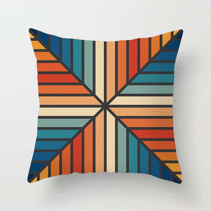 Mandala Print Peach Velvet Pillow Cover for Living Room