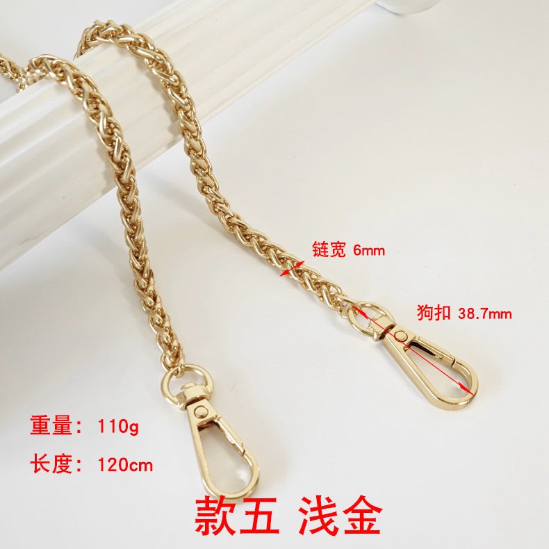 Metal Chain Bag Strap with Woven Shoulder Strap for DIY