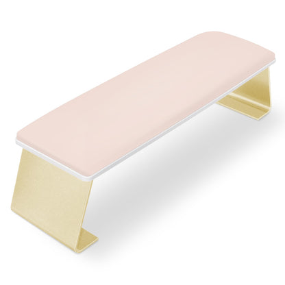 Erasable Arm Rest for Nails Tech Luxury Nail Arm Rest Pink Manicure Hand Rest for Nails Tech with Non-Slip Aluminum Alloy Legs Cleanable Technology Leather
