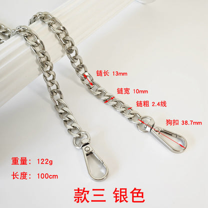 Metal Chain Bag Strap with Woven Shoulder Strap for DIY