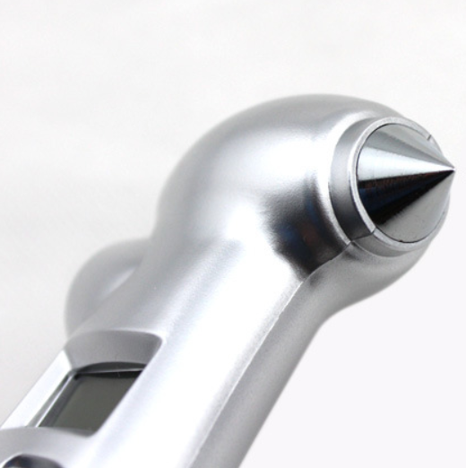 Silver 4-in-1 Tire Pressure Gauge with Flashlight