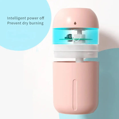 330ml Mini USB Humidifier – Portable Cool Mist Aroma Diffuser with LED Light