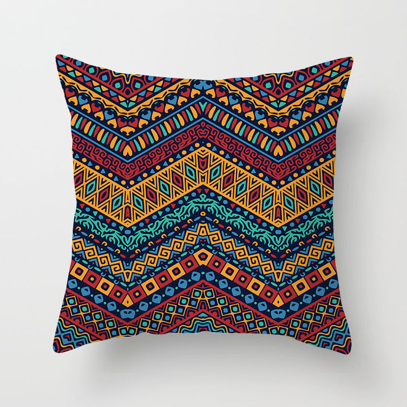 Mandala Print Peach Velvet Pillow Cover for Living Room