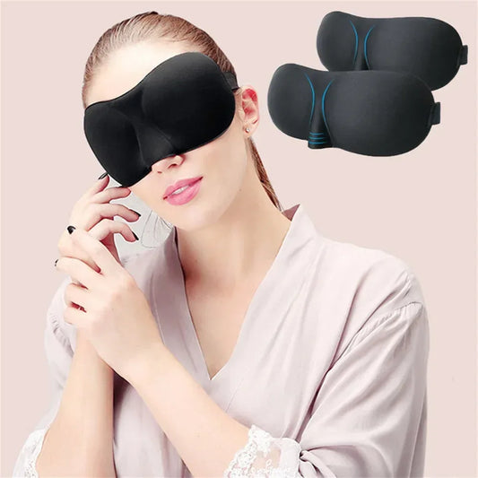 Breathable 3D Sleeping Eye Mask Strong Blackout Eye Mask Eye Mask Soft Portable Blindfold Travel Eyeshade for School Home Office - Urbizia