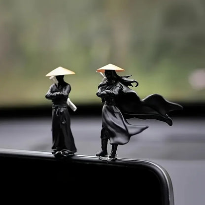 3PCS Mini Samurai Statue Set – Dashboard & Desk Decor