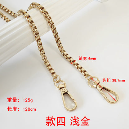 Metal Chain Bag Strap with Woven Shoulder Strap for DIY