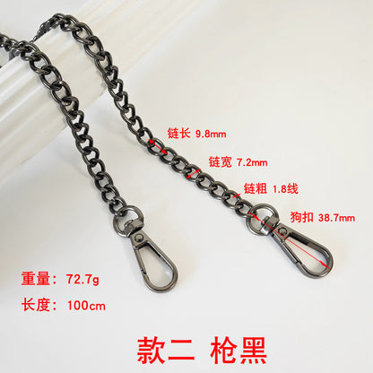 Metal Chain Bag Strap with Woven Shoulder Strap for DIY