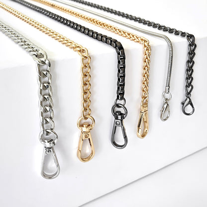 Metal Chain Bag Strap with Woven Shoulder Strap for DIY